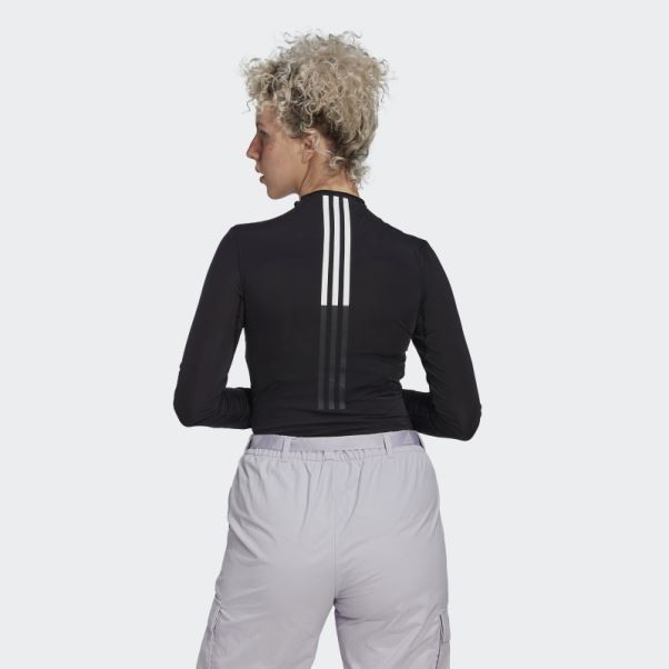 Adidas T-shirt Manches Longues Noir Mode
