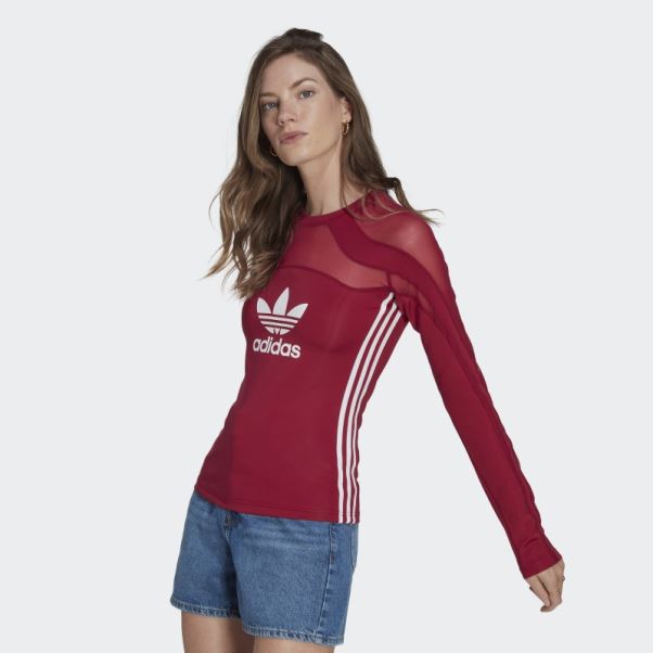 Adicolor Trèfle Mesh Top Adidas Bordeaux