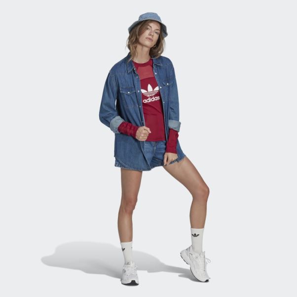 Adicolor Trèfle Mesh Top Adidas Bordeaux
