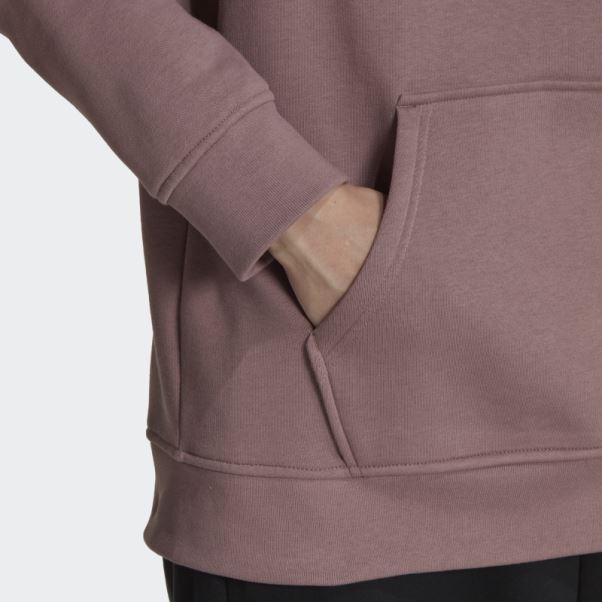 Adicolor Essentials Sweat à Capuche Polaire Violet Adidas