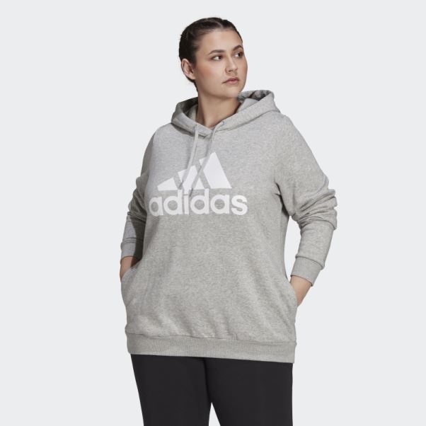 Sweat à Capuche En Polaire Logo Essentials (taille Plus) Adidas Gris Moyen