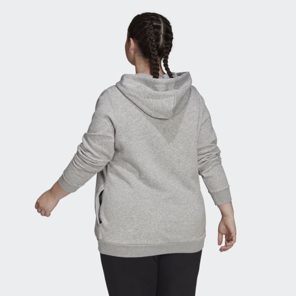Sweat à Capuche En Polaire Logo Essentials (taille Plus) Adidas Gris Moyen