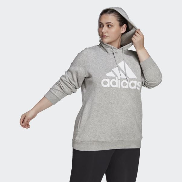 Sweat à Capuche En Polaire Logo Essentials (taille Plus) Adidas Gris Moyen