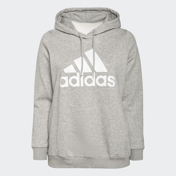 Sweat à Capuche En Polaire Logo Essentials (taille Plus) Adidas Gris Moyen