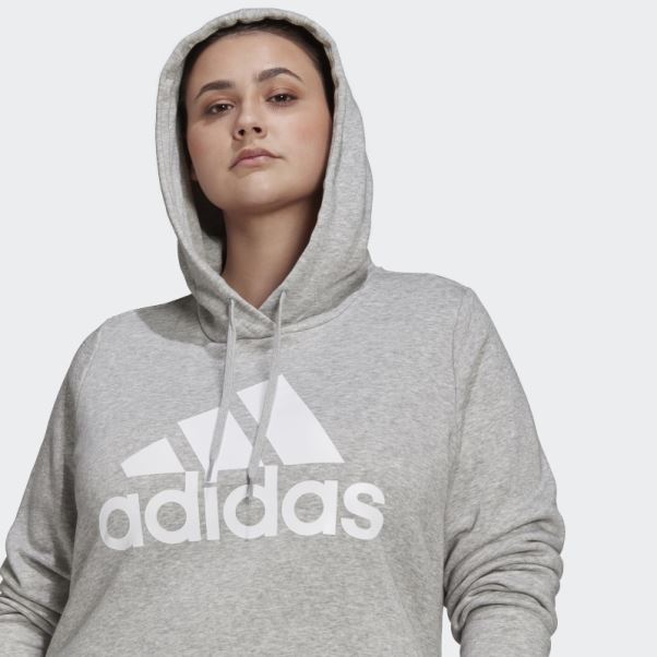 Sweat à Capuche En Polaire Logo Essentials (taille Plus) Adidas Gris Moyen