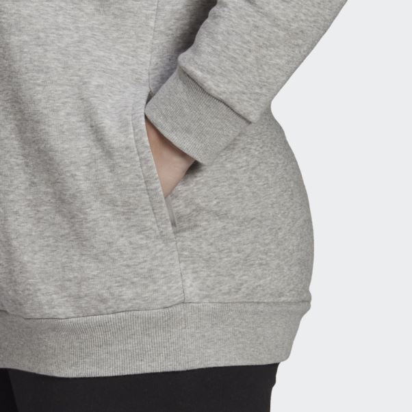 Sweat à Capuche En Polaire Logo Essentials (taille Plus) Adidas Gris Moyen