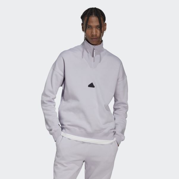 Sweat 1/4 Zip Adidas Silver Dawn