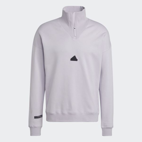 Sweat 1/4 Zip Adidas Silver Dawn