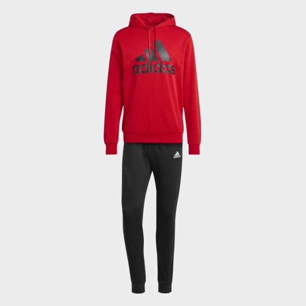 Adidas écarlate Survêtement En Tissu éponge à Gros Logo