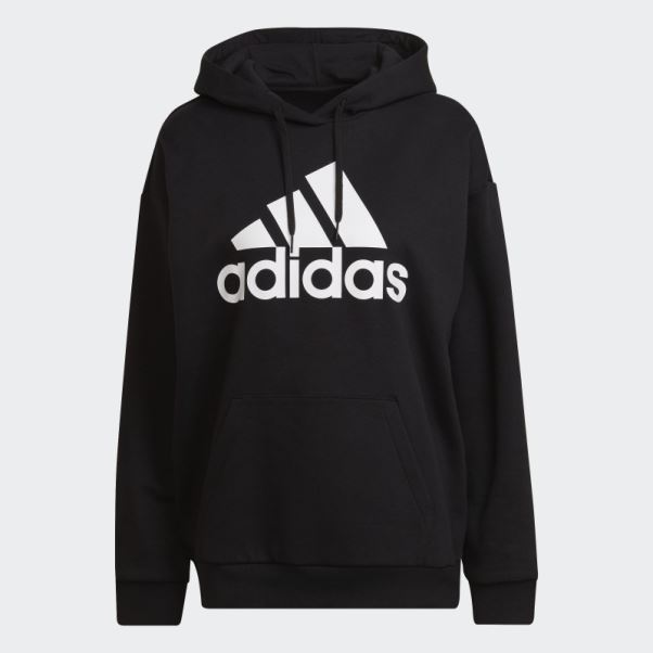 Sweat à Capuche En Polaire Boyfriend Avec Logo Adidas Essentials Noir