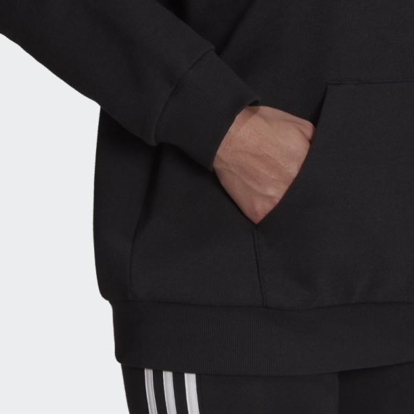 Sweat à Capuche En Polaire Boyfriend Avec Logo Adidas Essentials Noir