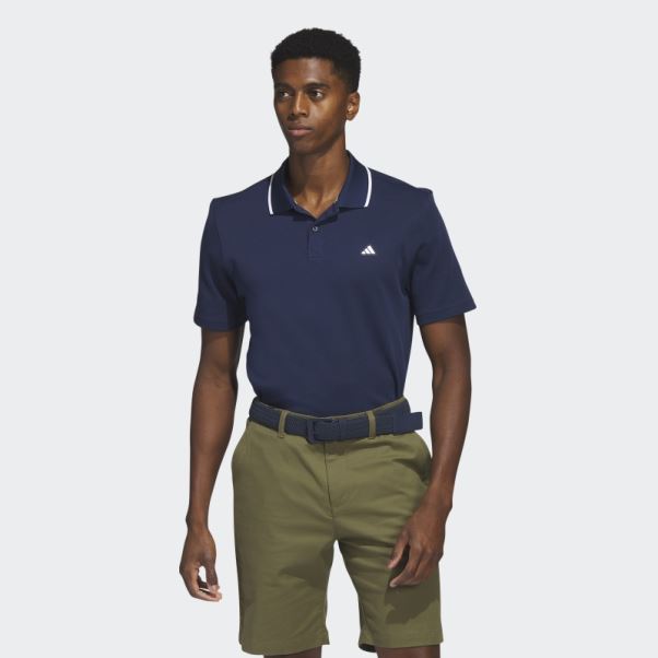 Polo De Golf En Piqué Bleu Marine Adidas