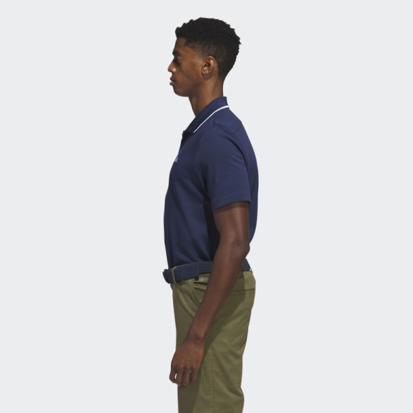 Polo De Golf En Piqué Bleu Marine Adidas