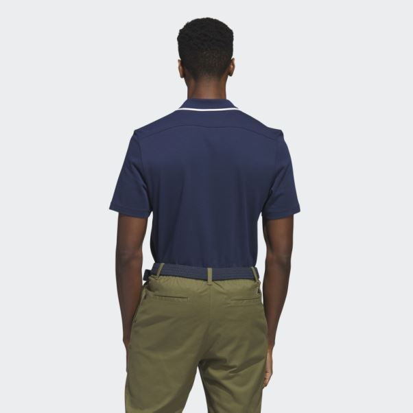 Polo De Golf En Piqué Bleu Marine Adidas