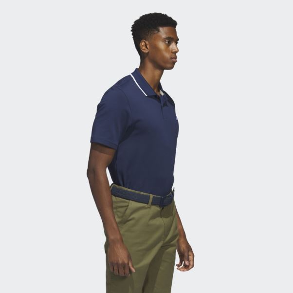 Polo De Golf En Piqué Bleu Marine Adidas