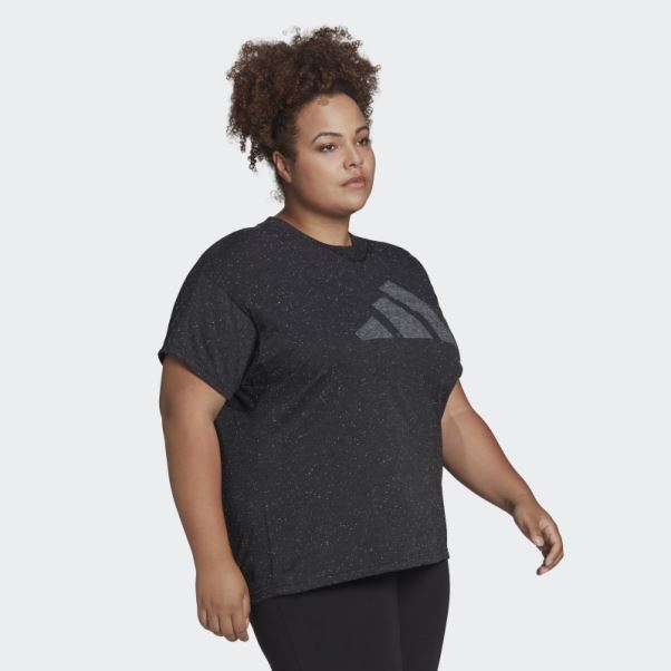 Adidas Sportswear Future Icons Winners 3.0 T-shirt (taille Plus) Noir Melange Fashion