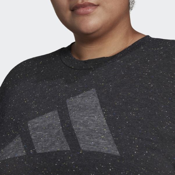 Adidas Sportswear Future Icons Winners 3.0 T-shirt (taille Plus) Noir Melange Fashion