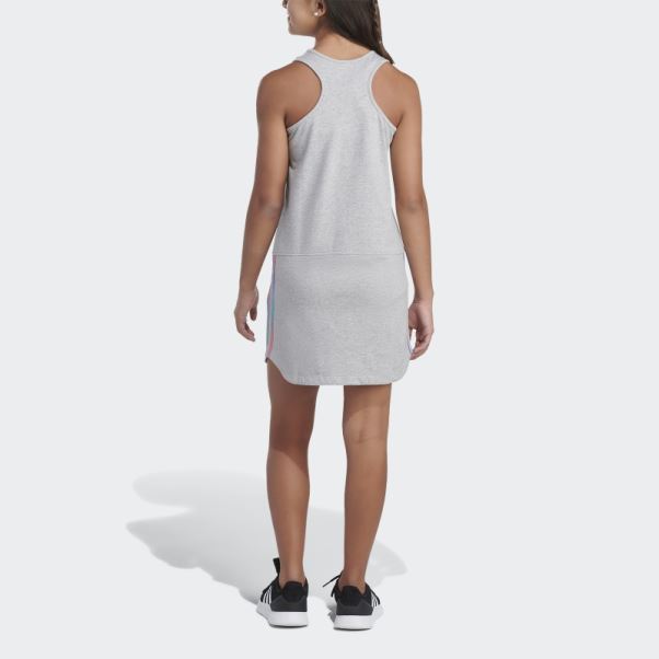 Robe Débardeur Ourlet Arrondi Adidas Gris Moyen