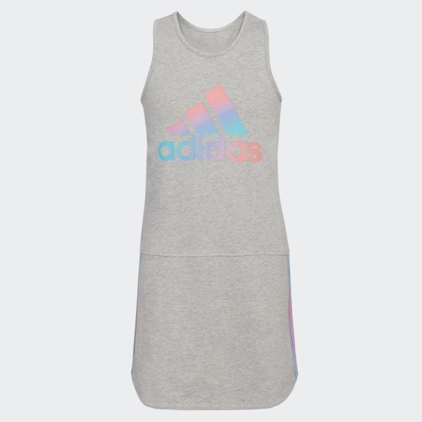 Robe Débardeur Ourlet Arrondi Adidas Gris Moyen