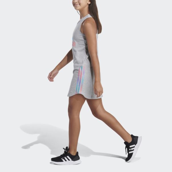 Robe Débardeur Ourlet Arrondi Adidas Gris Moyen