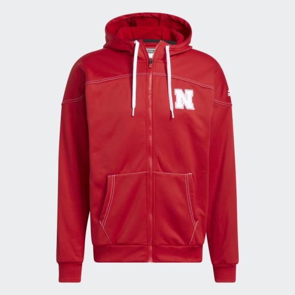 Cornhuskers Stadium Sweat à Capuche Entièrement Zippé Adidas Rouge