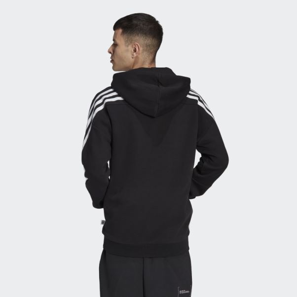 Sweat à Capuche Zippé En Polaire à 3 Bandes Future Icons Noir Adidas