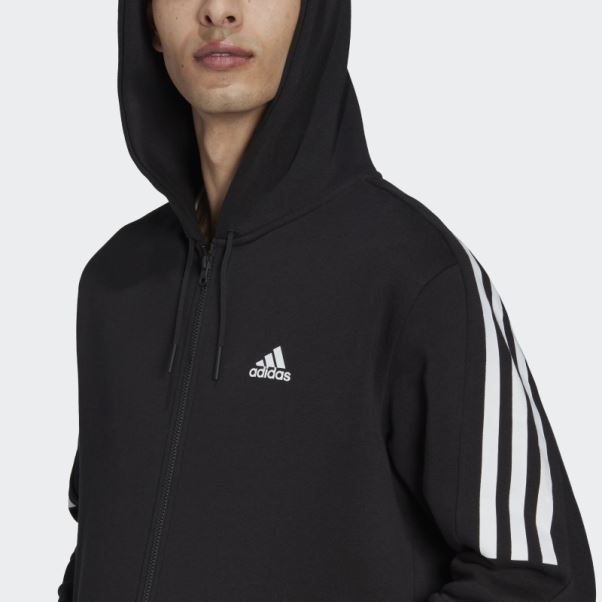 Sweat à Capuche Zippé En Polaire à 3 Bandes Future Icons Noir Adidas