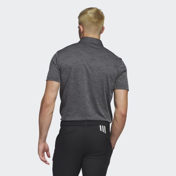 Adidas Polo De Golf En Jacquard Texturé Gris