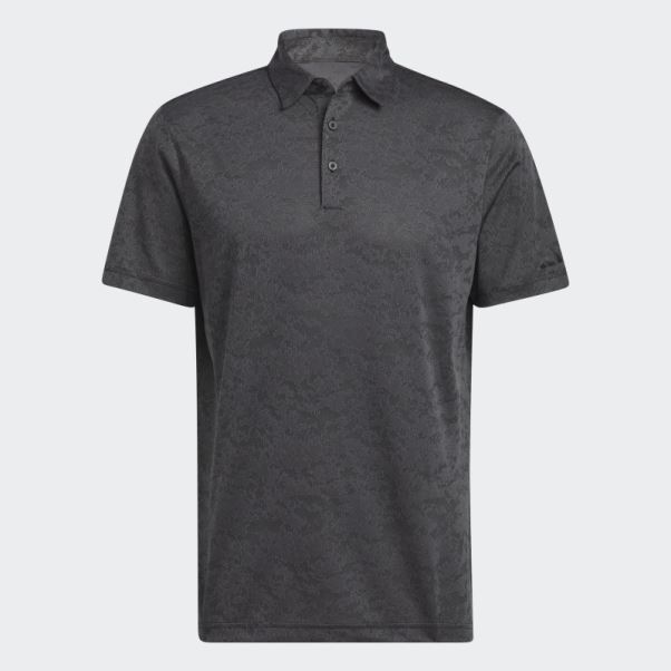Adidas Polo De Golf En Jacquard Texturé Gris