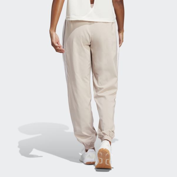 Pantalon Tissé à 3 Bandes Adidas Trainicons Taupe
