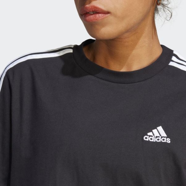 Robe T-shirt Boyfriend En Jersey Simple Adidas Essentials 3-stripes Noir