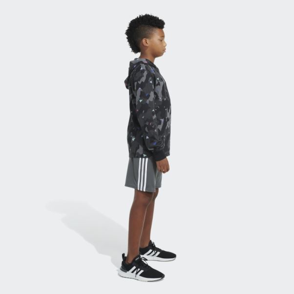 Tee Shirt Ls Hood Aop Camo Noir Adidas