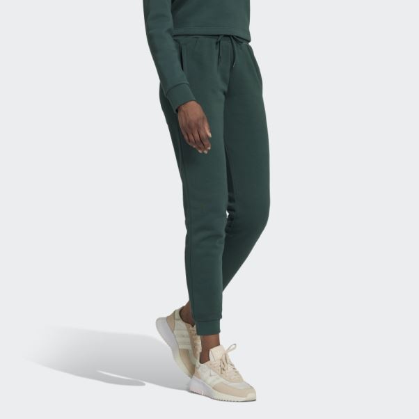 Adidas Pantalon De Jogging Slim Polaire Adicolor Essentials Vert Minéral