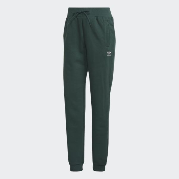 Adidas Pantalon De Jogging Slim Polaire Adicolor Essentials Vert Minéral