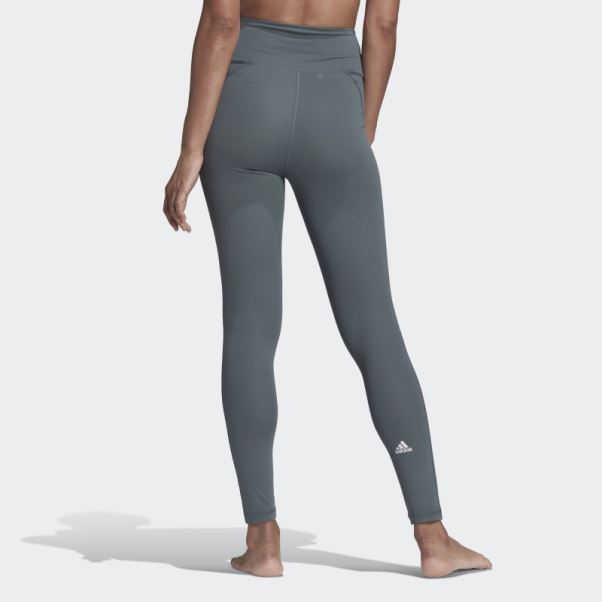 Legging Taille Haute Yoga Essentials Adidas Bleu Oxyde