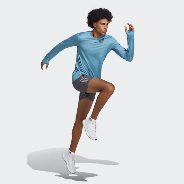 T-shirt à Manches Longues Own The Run Adidas Bleu