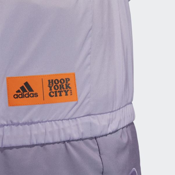 Adidas Lilas Cerceau York City Sweat à Capuche