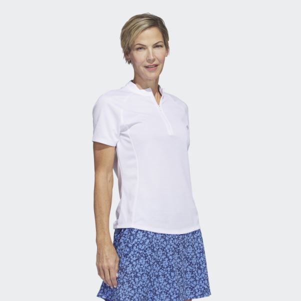 Polo De Golf Texturé Adidas Blanc
