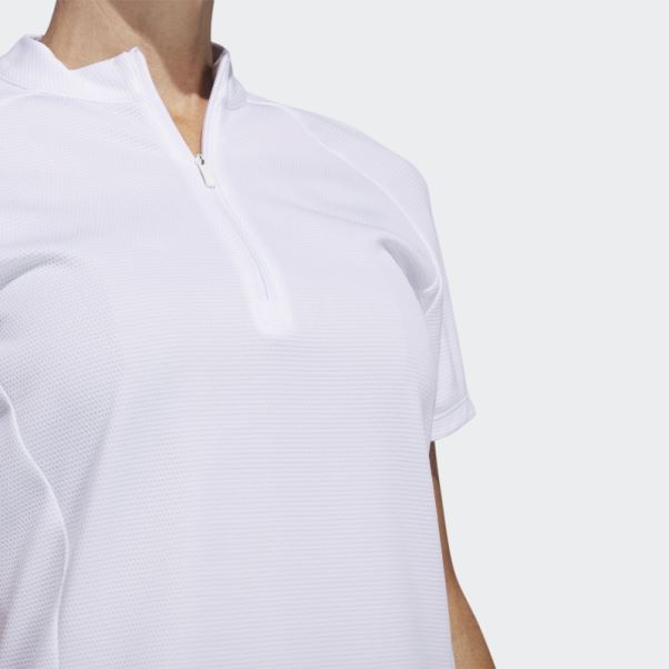 Polo De Golf Texturé Adidas Blanc