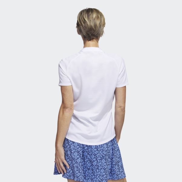 Polo De Golf Texturé Blanc Adidas