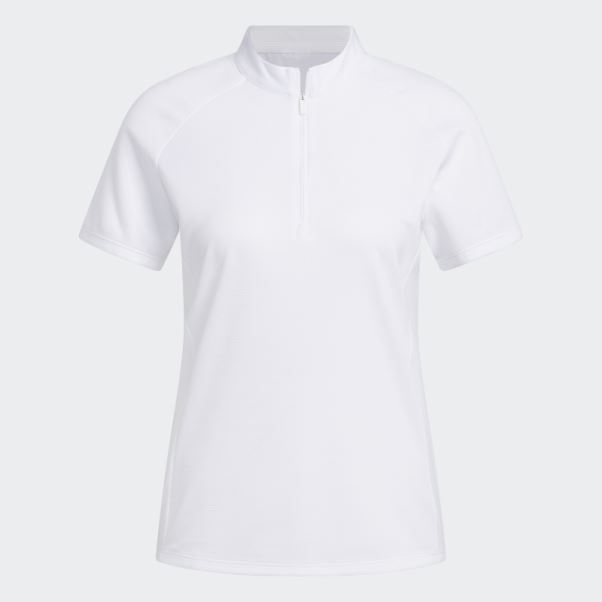 Polo De Golf Texturé Blanc Adidas