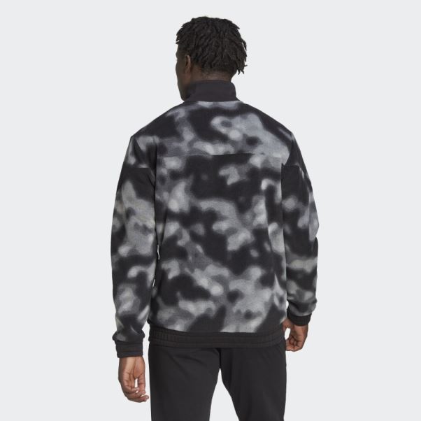 Veste Polaire Nature Allover Print 1/4-zip Noir Adidas