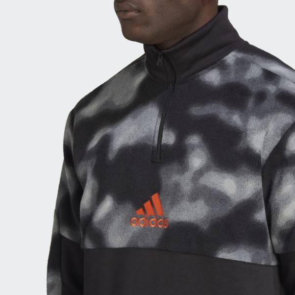 Veste Polaire Nature Allover Print 1/4-zip Noir Adidas