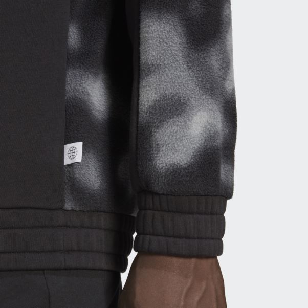Veste Polaire Nature Allover Print 1/4-zip Noir Adidas