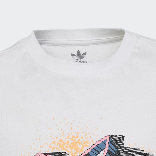 T-shirt Graphique Adidas Blanc Chaud