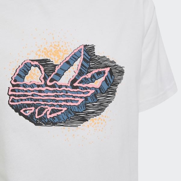 T-shirt Graphique Adidas Blanc Chaud