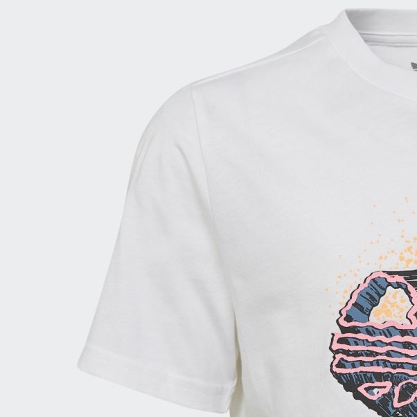 T-shirt Graphique Adidas Blanc Chaud