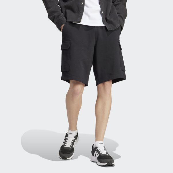 Short Cargo En Molleton Noir Essentials Adidas