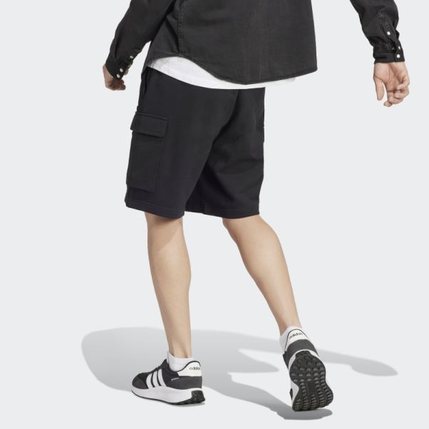 Short Cargo En Molleton Noir Essentials Adidas