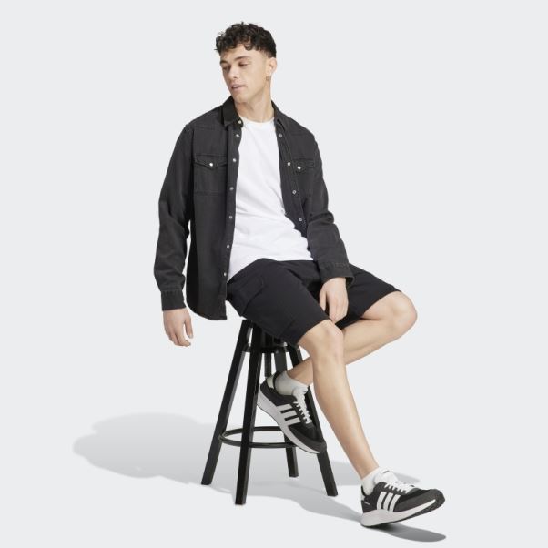 Short Cargo En Molleton Noir Essentials Adidas